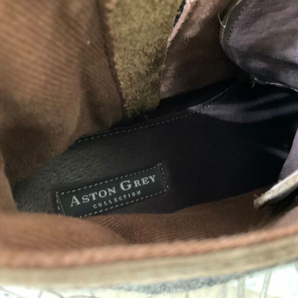 Aston Grey Recon Leather combat Boots Men size 11 Brown lace up / side zip - Picture 11 of 12